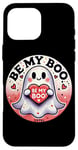 Coque pour iPhone 16 Pro Max Be my Boo Illustration fantôme Saint-Valentin