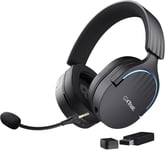 GXT 491 Fayzo Casque Gaming sans Fil Bluetooth + 2.4 GHz, Son Surround 7.1, Batterie 22 Heures, Pilotes 50mm, Microphone Antibruit, Casque Gamer RGB Over-Ear PC PS5 PS4 Switch - Noir