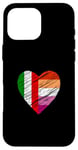 Coque pour iPhone 16 Pro Max Drapeau LGBTQ Italie Lesbienne Pride Cœur Amour LGBTQIA