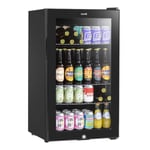 Baridi 85L Wine, Beer & Drinks Fridge with Thermostat, Lock & Key  Black