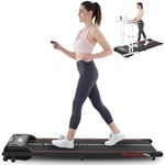 CITYSPORTS Treadmills for home,Under Desk Treadmill Ultra Slim Walking Pad with Remote,LED Display and Bluetooth Speaker,Compact Motorised Treadmill,No Assembly (Black Red)