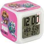 Paw Patrol Colour Changing Digital Alarm Clock Calendar Childrens Kids Toys Pink