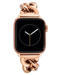 Anne Klein Bracelet tendance en acier inoxydable pour Apple Watch, sécurisé, réglable, bracelet de rechange pour Apple Watch, s'adapte à la plupart des poignets