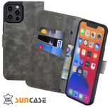 Case for IPHONE 16 Pro Max 6.9 " Case Book Case Leather Cover Antique Grey