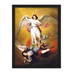 Esquivel The Fall Of Lucifer Angel Biblical Bible Painting Large Framed Art Print Poster Wall Decor 18x24 in