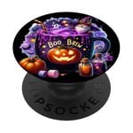 Boo Purple Halloween Witch Magic Pumpkin PopSockets Swappable PopGrip