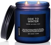 M&SENSE Bougies parfumées Ode à l'hiver, 320g bougie en cire de soja, jusqu'à 70 heures de combustion, 2 mèches en coton, bougie en bocal Cadeau parfumé pour les femmes Jar Candle Home Scented