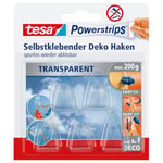 tesa Powerstrips Crochets Déco - Crochets Adhésifs pour la Décoration des Fenêtres et des Miroirs - Maintient jusqu'à 200 g - 1 x 5 Crochets