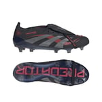 adidas Predator Elite Fold-over Tongue FG Stealth Victory - Svart/Grå/Lucid Red - Gräs (FG), storlek 36