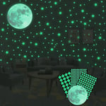 Glow In The Dark Stickers Luminous Dots Stars And Moon Diy Wall