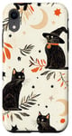 Coque pour iPhone XR Carte de Tarot Vintage Croissant de Lune Chat Noir Chapeau Sorcière