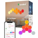 Nanoleaf Shapes Hexagone Kit de Démarrage, 9 Panneaux Lumineux LED Connectés - Appliques Murales Luminaires Intérieur Modulaires RGBW Wi-Fi, Compatible Alexa, pour Salon Chambre ou Bureau Gaming