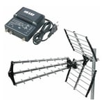 Hdsat - Antenne tnt Trinappe Gain 18dB + Amplificateur tnt 2 Sorties