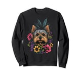 Cute Yorkshire Terrier Dog on Yorkshire Terrier Lover Sweatshirt