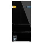 Cecotec Refrigerateur Congelateur 4 Portes Française Bolero CoolMarket FD 436 Black Glass E. Réfrigérateur 436L, verre noir, Total No Frost, MultiAirFlow, Inverter Plus, mode Vacances et alarmes