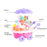 (As Shown) 28pcs Kids Ice Cream Cart Toy Set With DIY Ice Cream Shop