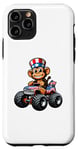 Coque pour iPhone 11 Pro Patriotic Monkey 4 juillet Monster Truck American