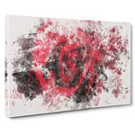 Drops Upon a Red Rose Watercolour Canvas Print for Living Room Bedroom Home Office Décor, Wall Art Picture Ready to Hang, 30 x 20 Inch (76 x 50 cm)