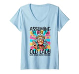 Womens Assuming I'm Just An Old Lady Was Your First Mistake Hippie V-Neck T-Shirt