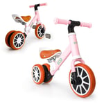 Balanscykel trehjuling med pedaler 2in1 Rosa ECOTOYS