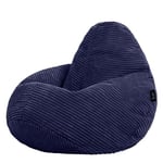 icon Dalton Kids Cord Bean Bag Chair, Navy Blue, Large Bean Bag Chairs for Kids, Jumbo Cord Kids Bean Bags for Girls and Boys, Fluffy Bean Bags Nursery Decor Bedroom Accessories