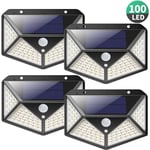 Lampe Solaire Extérieur 100 led 2200mA Héclairage Solaire Extérieur Détecteur de Mouvement, Spot Solaire Puissante sans Fil, Lumière Solaire avec 3