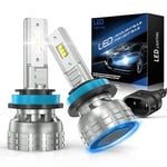 SHINYY Ampoules H11 H8 H9 LED 18000LM 80W, 12V 6500K Blanc CSP Puces 500% Luminosité avec Ventilateur Lampes LED H11 Phare Voiture pour Feux de Croisement ou Route Brouillard, Anti Erreur Canbus, 2PCS