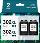 Lot de 2 cartouches d'encre XL de rechange pour HP 302 Noir et couleur pour HP Envy 4525 4520 4522 4523 4524 Officejet 3830 3831 3833 Deskjet 3630 3636 1110(2 noirs)(Q1072)