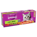 WHISKAS La Carte du Marché - Boîtes en Terrine aux 4 Saveurs pour Chat Adulte - 24 Boîtes de 400g - l'emballage peut varier, 4x400g