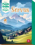 Servus! Petits Puzzles Salutations des Montagnes : Puzzle de 100 pièces dans Une boîte : Cadeau Original pour Adultes avec Message de Salutation personnalisé