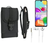 For Samsung Galaxy A41 + EARPHONES Belt bag outdoor pouch Holster case protectio