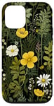 iPhone 14 Olive Green Boho Botanical Wildflowers Case