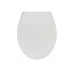 Wenko - Abattant wc Samos avec frein de chute, Lunette toilettes clipsable avec fixation inox, Duro Plast hygiénique, 37,5x44,5 cm, Blanc