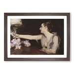 Big Box Art Madame Gautreau Drinking by John Singer Sargent Framed Wall Art Picture Print Ready to Hang, Walnut A2 (62 x 45 cm)