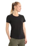 Icebreaker - Femme Natural Blend Central Classic T-Shirt à Manches Courtes - pour Tous Les Jours, la Gym et l'entraînement - Noir, XS