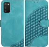 Coque Pour Samsung Galaxy A02s/M02s/F02s, Cuir Pu Etui Flip Portefeuille A Rabat Housse Avec [Antichoc] [Magnetique] [Porte Cartes] [Stand Fonction] Pour Galaxy A02s - Bleu Clair