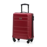 WITTCHEN Valise Cabine Bagages Cabine Valise de Voyage Bagage à Main Valise Rigide en ABS avec 4 roulettes Pivotantes Serrure à Combinaison Poignée Télescopique Globe Line Taille M Rouge