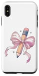 Coque pour iPhone XS Max Coquette Crayon Fille Enseignante Noeud Rose Premier Jour d'école