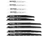 Graphite Graphite Reciprocating Saw Blades (Sword Saw Blades, Hcs/Bim, 10 Pcs.)