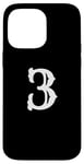 iPhone 14 Pro Max Number 3 in white large bold American west style font Case