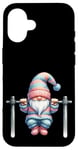 Coque pour iPhone 16 Funny Working Out Gnome With Pull-Up Bar For Fitness Lover