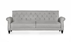 SoffaDirekt LEEDS Bäddsoffa Chesterfield Ljusgrå