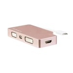 StarTech.com Adaptateur multiport USB-C - Or rose - 4-en-1 USB-C vers VGA, DVI, HDMI, ou Mini DisplayPort - Neuf