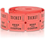 Unique Ticket Rolls, Paper, Red, Green, or Blue, 2"