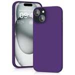 YATWIN Silicone Case for iPhone 15, Soft-Touch, Shockproof, DustProof, Antiskid Full Body Armour Phone Cover for Apple iPhone 15 - Purple