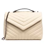 FIRENZE ARTEGIANI. Apecchio Women's Shoulder Bag, Genuine Leather Sauvage Finish, 32.5 x 12 x 20.5 cm, Colour: Beige, beige, Utility