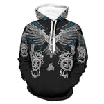 Twelve constellations Unisex Hoodies Viking Eagle Funny Stylish High Quality Design Hoodies Black M