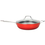 LAGUIOLE, Sauteuse en Fonte Légère 32 cm Rouge - Excellente Rétention de Chaleur, Antiadhésif Durable, Poignée Froide, Tous Feux, Idéale pour Cuisson Saine, 5,5 L, Rouge