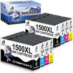 DOUBLE D 1500 XL Cartouches d'encre pour Canon 1500XL PGI-1500XL PGI 1500 XL pour Canon Maxify MB2150 MB2050 MB2300 MB2000 MB2350 MB2755 MB2155 MB2750(2 Noir, 2 Cyan, 2 Mégenta, 2 Jaune) 8 Pack