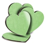 4x Heart MDF Coasters - Lime Green Science Atom Print Chemistry Physics  #45567